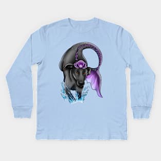 Pisces Labrador splash Kids Long Sleeve T-Shirt